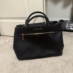 Michael Kors Black Satchel with Gold Accents
